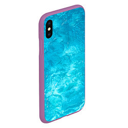 Чехол iPhone XS Max матовый Голубой океан Голубая вода, цвет: 3D-фиолетовый — фото 2