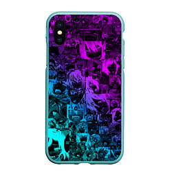 Чехол iPhone XS Max матовый AHEGAO NEON GIRL НЕОНОВЫЙ АХЕГАО, цвет: 3D-мятный