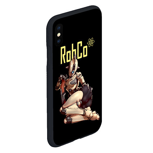 Чехол iPhone XS Max матовый Fallout - RobCo / 3D-Черный – фото 2