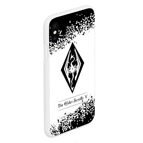 Чехол iPhone XS Max матовый TESV: SKYRIM - Арт / 3D-Белый – фото 2