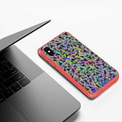 Чехол iPhone XS Max матовый Психоделические мухи, цвет: 3D-красный — фото 2