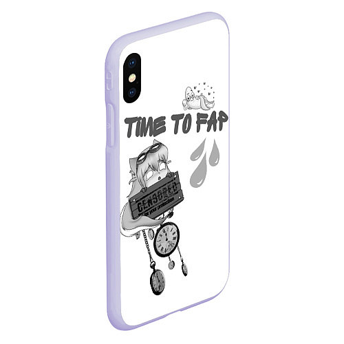 Чехол iPhone XS Max матовый Time To Fap / 3D-Светло-сиреневый – фото 2