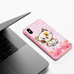 Чехол iPhone XS Max матовый Милый пятнистый котик, цвет: 3D-баблгам — фото 2