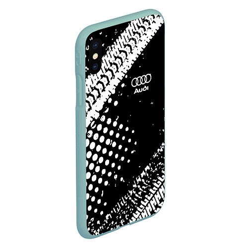 Чехол iPhone XS Max матовый Ауди audi шины / 3D-Мятный – фото 2