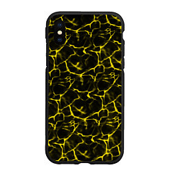 Чехол iPhone XS Max матовый Yellow Ripple Желтая Рябь, цвет: 3D-черный