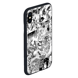 Чехол iPhone XS Max матовый АТАКА ТИТАНОВ СТРАНИЦЫ МАНГИ, цвет: 3D-черный — фото 2