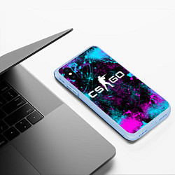 Чехол iPhone XS Max матовый КС ГО НЕОН CS GO NEON, цвет: 3D-голубой — фото 2