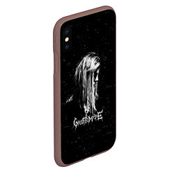 Чехол iPhone XS Max матовый GHOSTEMANE Rap Гостмейн ЧБ Logo, цвет: 3D-коричневый — фото 2