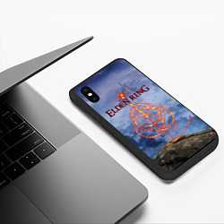 Чехол iPhone XS Max матовый Elden Ring, Logo, цвет: 3D-черный — фото 2