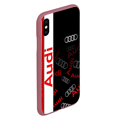 Чехол iPhone XS Max матовый Ауди audi sport / 3D-Малиновый – фото 2