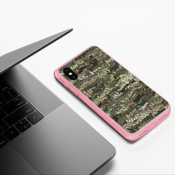 Чехол iPhone XS Max матовый Peace, Love камуфляж, цвет: 3D-баблгам — фото 2