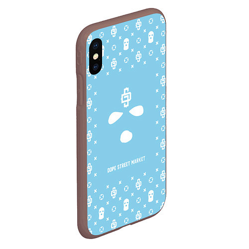 Чехол iPhone XS Max матовый Sky Blue Phantom Ski Mask Dope Street Market / 3D-Коричневый – фото 2