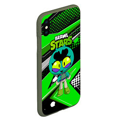 Чехол iPhone XS Max матовый Eve Brawlstars green, цвет: 3D-темно-зеленый — фото 2