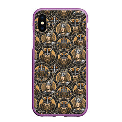 Чехол iPhone XS Max матовый Викинги Варяги, цвет: 3D-фиолетовый
