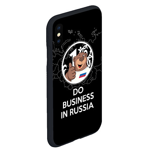 Чехол iPhone XS Max матовый Do business in Russia / 3D-Черный – фото 2