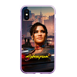 Чехол iPhone XS Max матовый Panam Панам Cyberpunk 2077 портрет