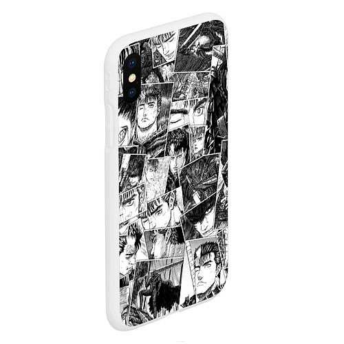 Чехол iPhone XS Max матовый Berserk pattern / 3D-Белый – фото 2