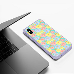 Чехол iPhone XS Max матовый Медитация цветки лотоса, цвет: 3D-светло-сиреневый — фото 2