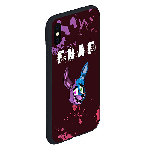 Чехол iPhone XS Max матовый FIVE NIGHTS AT FREDDYS - БОННИ / 3D-Черный – фото 2