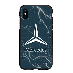 Чехол iPhone XS Max матовый MERCEDES - ЗВЕЗДА Молнии, цвет: 3D-черный