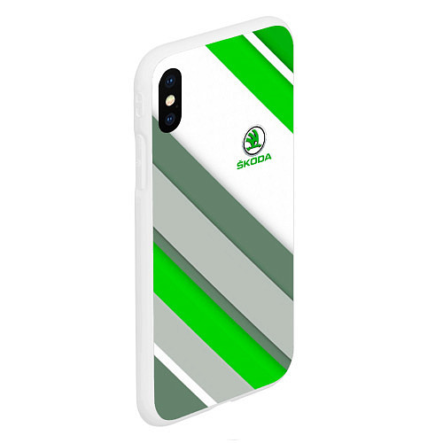 Чехол iPhone XS Max матовый Skoda: Sport / 3D-Белый – фото 2