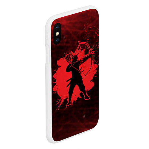 Чехол iPhone XS Max матовый Лучник Самурай Кровавый Bloody Samurai / 3D-Белый – фото 2