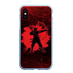 Чехол iPhone XS Max матовый Лучник Самурай Кровавый Bloody Samurai, цвет: 3D-голубой