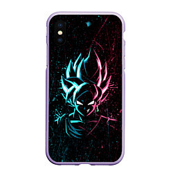 Чехол iPhone XS Max матовый Неоновый Гоку Блек Аниме Anime Dragon Ball