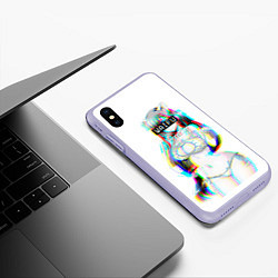 Чехол iPhone XS Max матовый Кошкодевочка Waifu, цвет: 3D-светло-сиреневый — фото 2