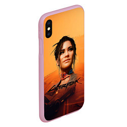 Чехол iPhone XS Max матовый Panam Cyberpunk2077, цвет: 3D-розовый — фото 2