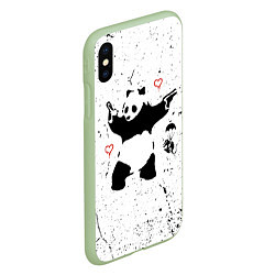 Чехол iPhone XS Max матовый BANKSY БЭНКСИ панда, цвет: 3D-салатовый — фото 2