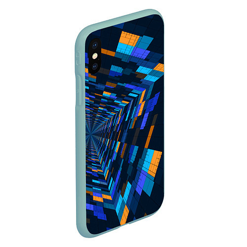 Чехол iPhone XS Max матовый Geometric pattern Fashion Vanguard / 3D-Мятный – фото 2