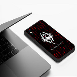 Чехол iPhone XS Max матовый SKYRIM Потертости, цвет: 3D-черный — фото 2