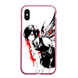 Чехол iPhone XS Max матовый ТОУКА TOKYO GHOUL, цвет: 3D-малиновый