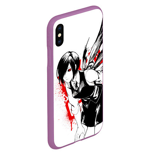 Чехол iPhone XS Max матовый ТОУКА TOKYO GHOUL / 3D-Фиолетовый – фото 2