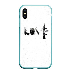 Чехол iPhone XS Max матовый Banksy Бэнкси LOVE