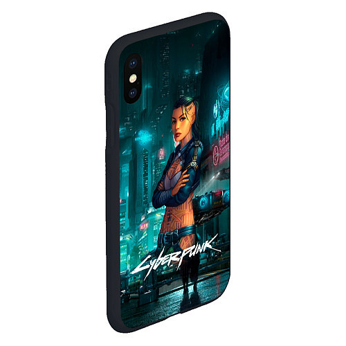 Чехол iPhone XS Max матовый Vi cyberpunk2077 Ви / 3D-Черный – фото 2