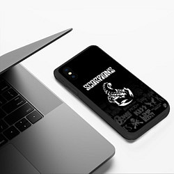 Чехол iPhone XS Max матовый Scorpions логотипы рок групп, цвет: 3D-черный — фото 2