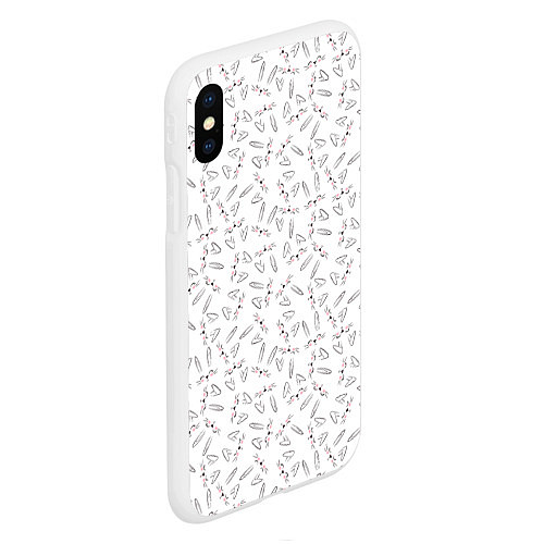 Чехол iPhone XS Max матовый Зайцы и уши / 3D-Белый – фото 2
