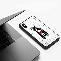 Чехол iPhone XS Max матовый Banksy Mona Lisa Бэнкси, цвет: 3D-черный — фото 2