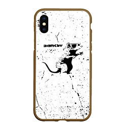 Чехол iPhone XS Max матовый Banksy крыса в очках