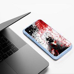 Чехол iPhone XS Max матовый Канеки Кен Брызги Краски Токийский Гуль, цвет: 3D-голубой — фото 2