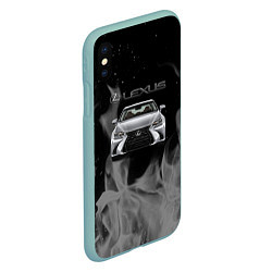 Чехол iPhone XS Max матовый Lexus лексус огонь, цвет: 3D-мятный — фото 2