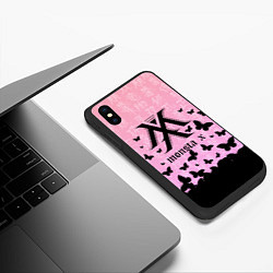 Чехол iPhone XS Max матовый MONSTA X БАБОЧКИ, цвет: 3D-черный — фото 2