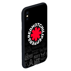 Чехол iPhone XS Max матовый Red Hot Chili Peppers Логотипы рок групп, цвет: 3D-черный — фото 2