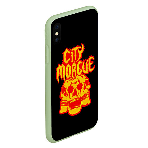 Чехол iPhone XS Max матовый ZillaKami x SosMula City Morgue Черепа / 3D-Салатовый – фото 2