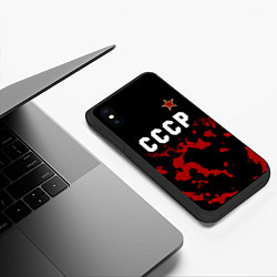 Чехол iPhone XS Max матовый СССР - ЗВЕЗДА Милитари, цвет: 3D-черный — фото 2