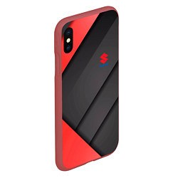 Чехол iPhone XS Max матовый SUZUKI abstraction, цвет: 3D-красный — фото 2