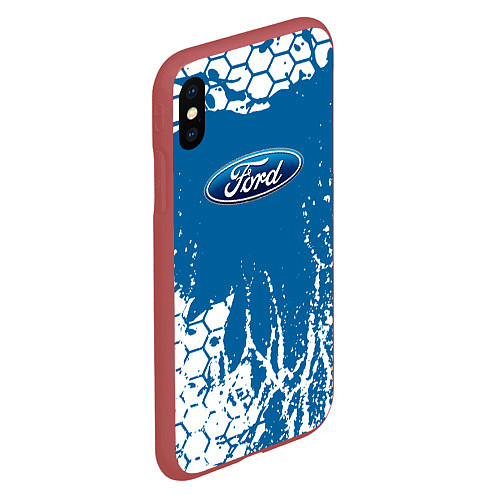 Чехол iPhone XS Max матовый Ford форд / 3D-Красный – фото 2