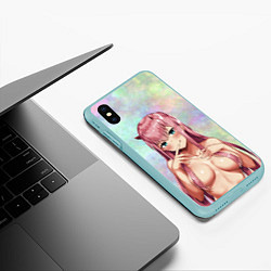 Чехол iPhone XS Max матовый Darling In The FranXX Dreamy 002, цвет: 3D-мятный — фото 2